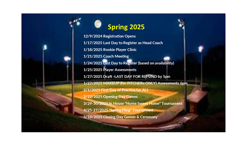 Spring 2025 Schedule